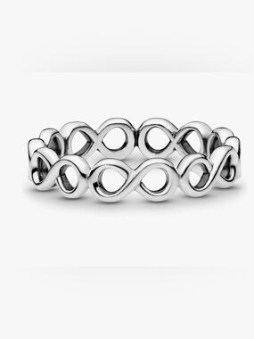 Pandora Infinity Band Ring Infinite Shine Sterling Silver Ring Size 4 NIB